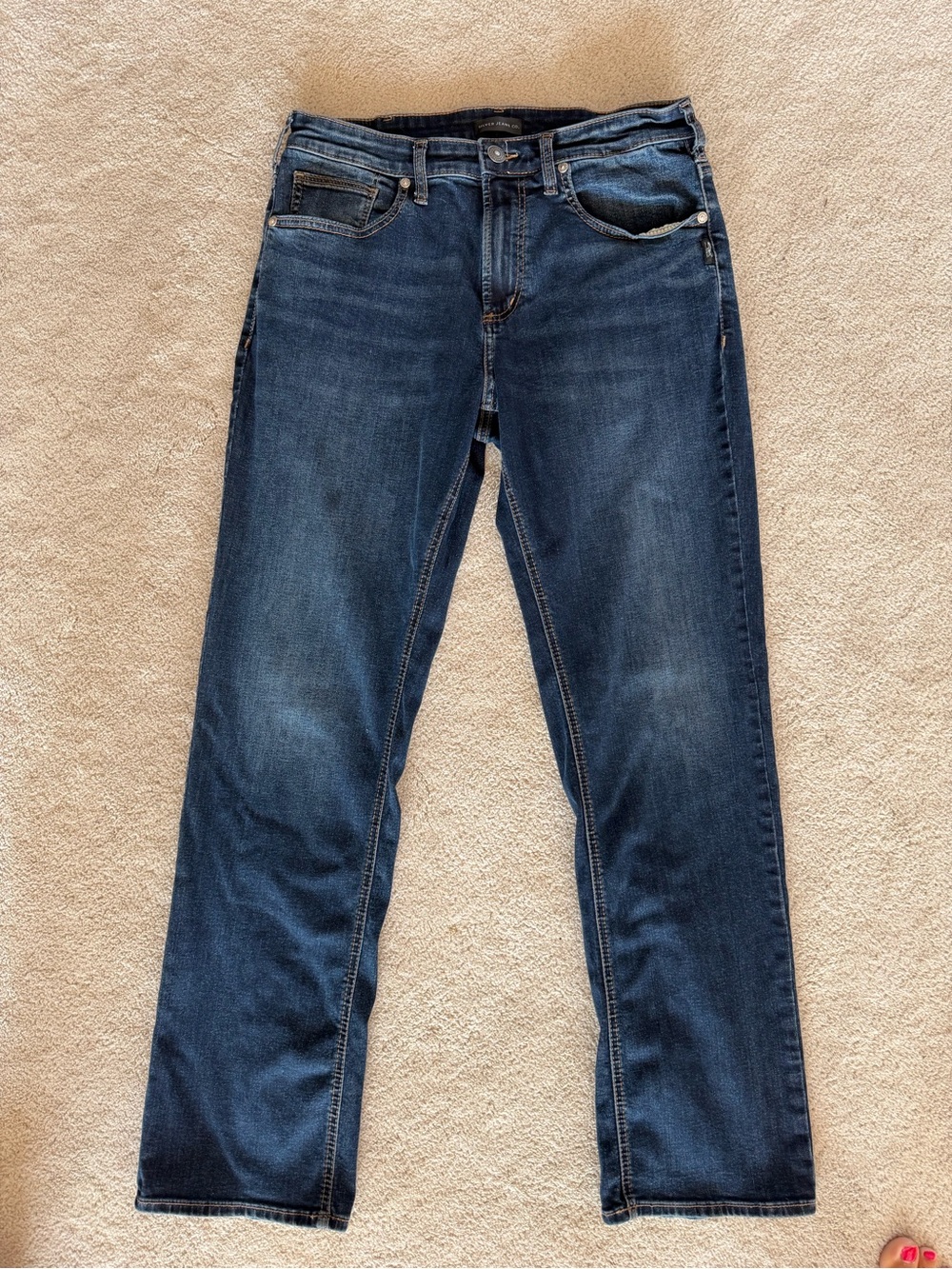 Silver Grayson Dark Blue Straight-Leg Jeans